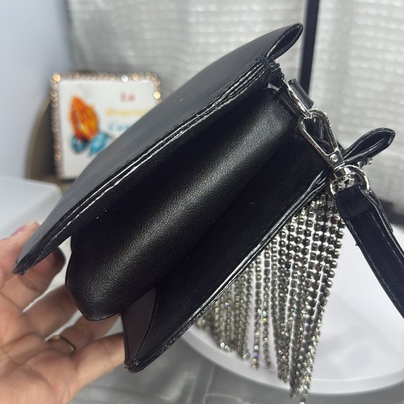 (E4) Victoria's Secret Glam Rhinestone Fringe Convertible Crossbody - Picture 12 of 16